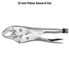 Teng Tools 10" Plated, Round & Flat Power Grip Locking Pliers -  4 401-10
